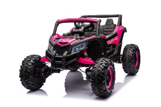 24v Ride on UTV Mini Buggy with 4 x Motors Leather Seats EVA Wheels and Remote - Pink