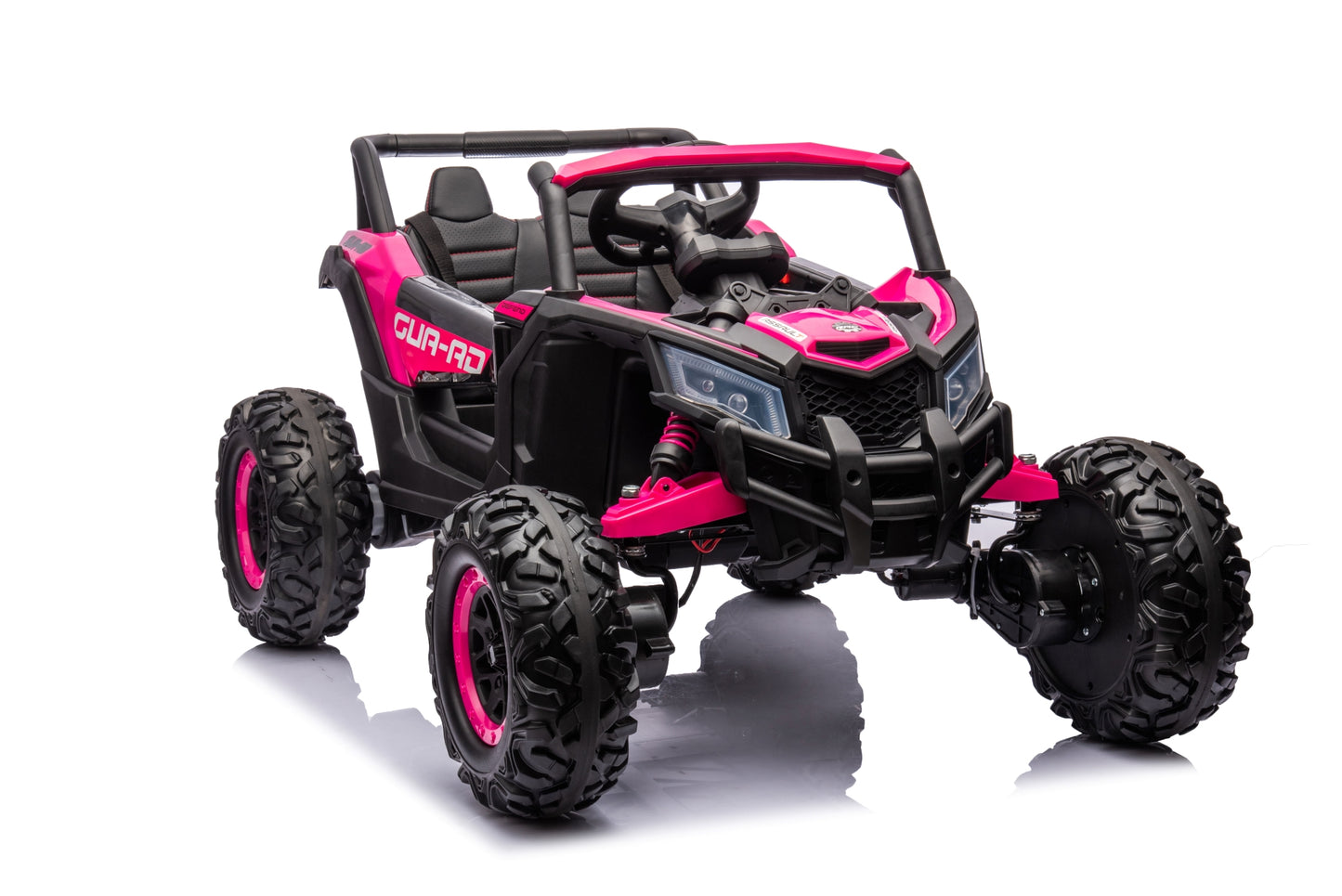 24v Ride on UTV Mini Buggy with 4 x Motors Leather Seats EVA Wheels and Remote - Pink