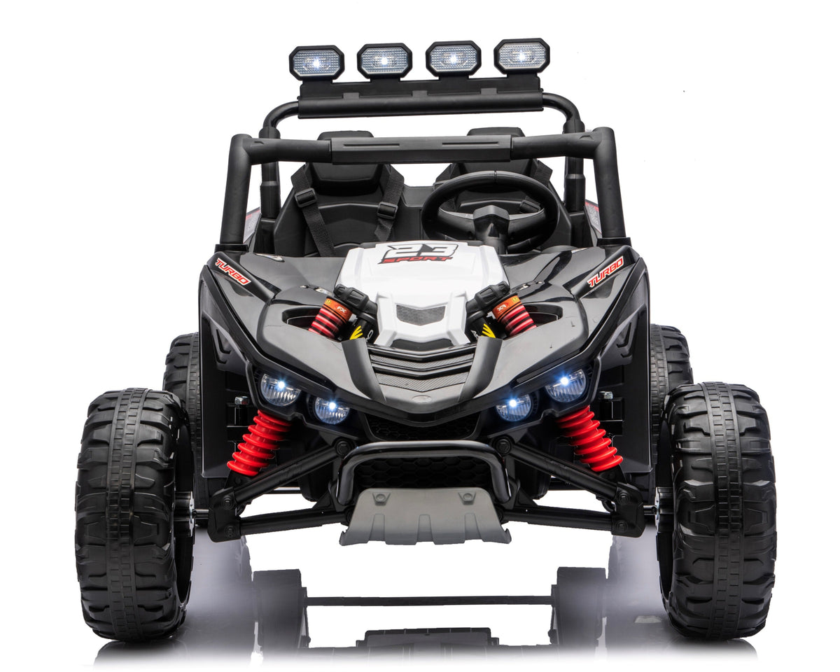 24v Kids Two Seater Ride on UTV Buggy With Remote Leather Seats EVA Wheels 4 x Motors in Black