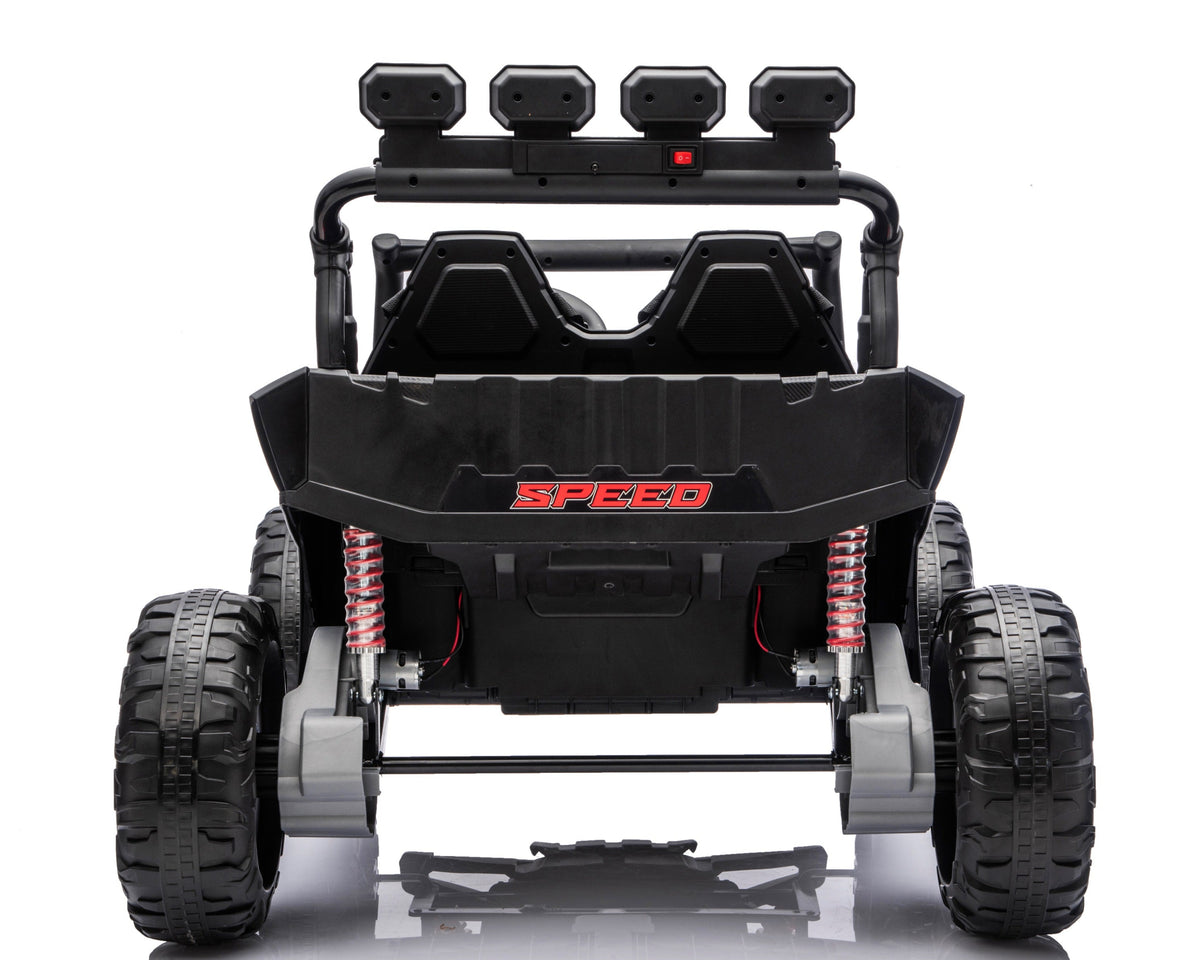 24v Kids Two Seater Ride on UTV Buggy With Remote Leather Seats EVA Wheels 4 x Motors in Black