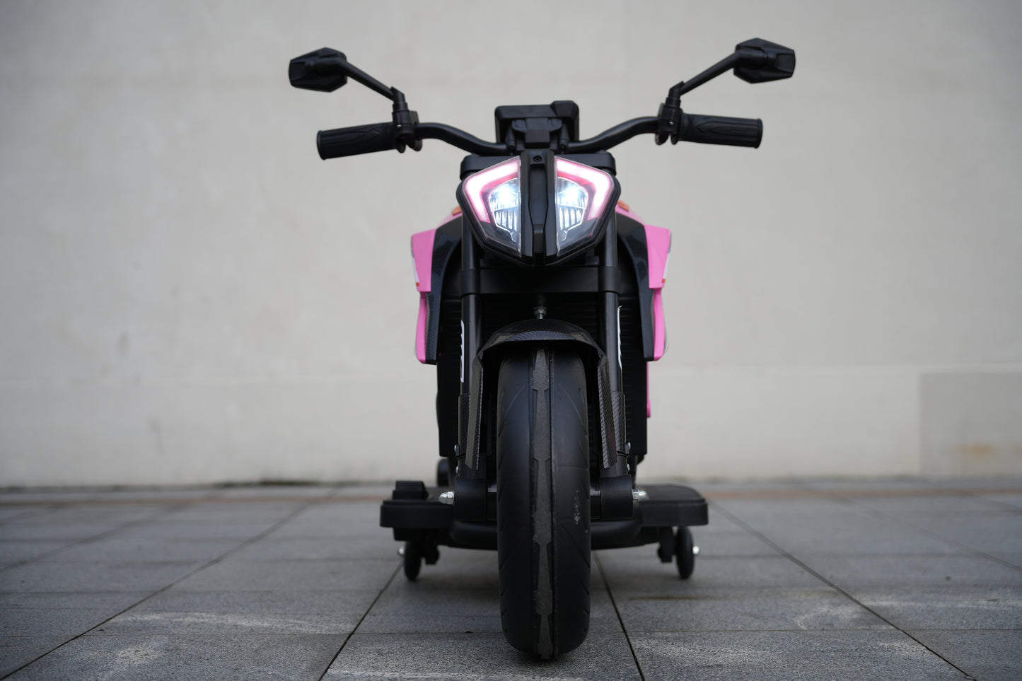 Genuine KTM Superduke 12v Electric Ride On Kids Motor Bike with Stabilizers - Pink