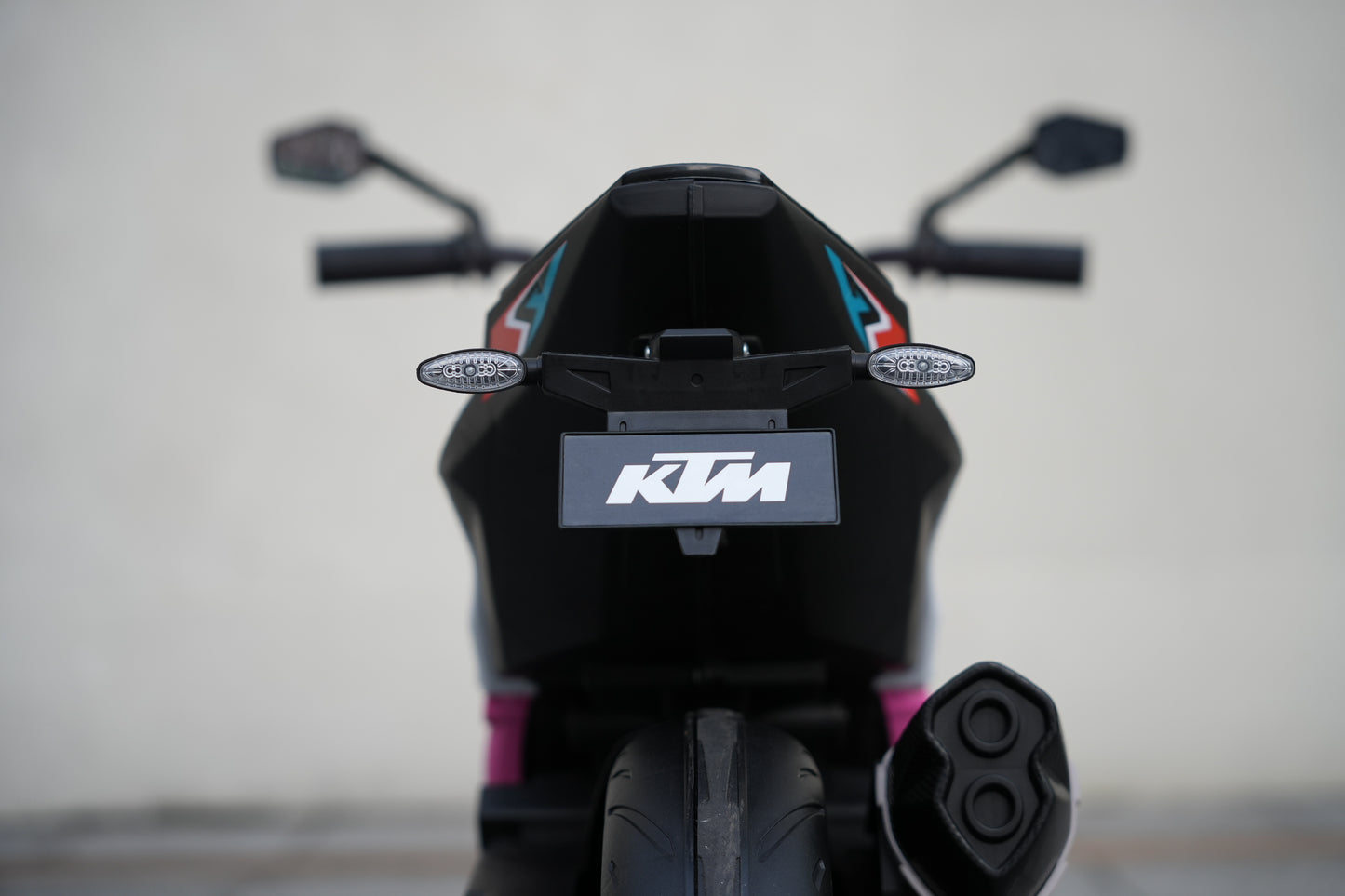Genuine KTM Superduke 12v Electric Ride On Kids Motor Bike with Stabilizers - Pink