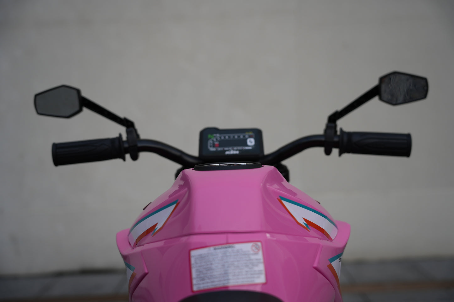 Genuine KTM Superduke 12v Electric Ride On Kids Motor Bike with Stabilizers - Pink