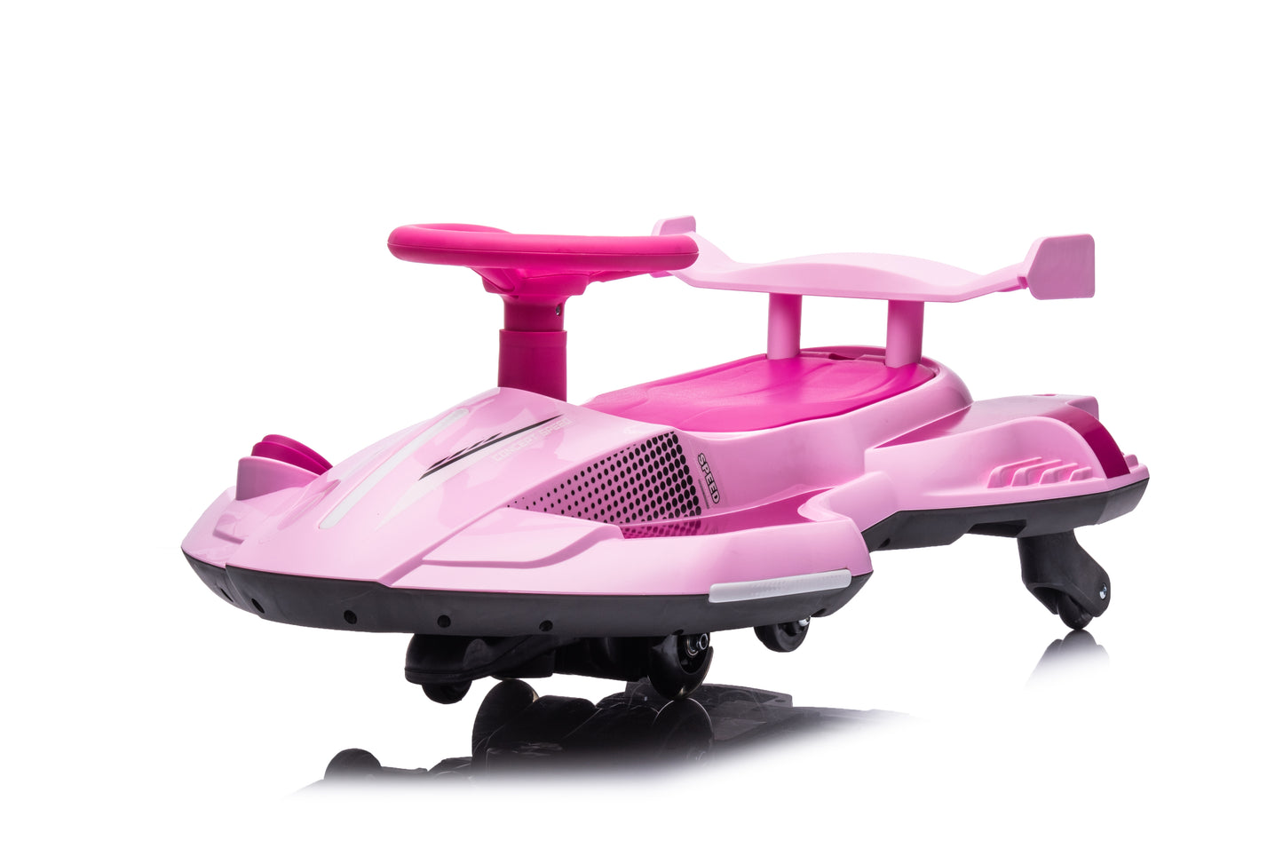 New 2 in 1 Electric 12v Wiggle Car Kids Ride On Toy 360° Drift Spin - Pink