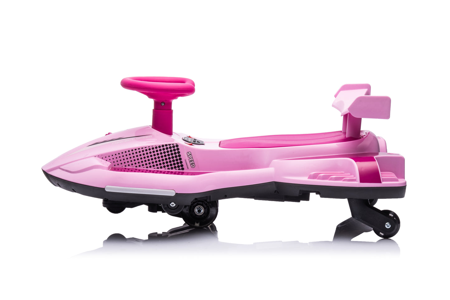 New 2 in 1 Electric 12v Wiggle Car Kids Ride On Toy 360° Drift Spin - Pink
