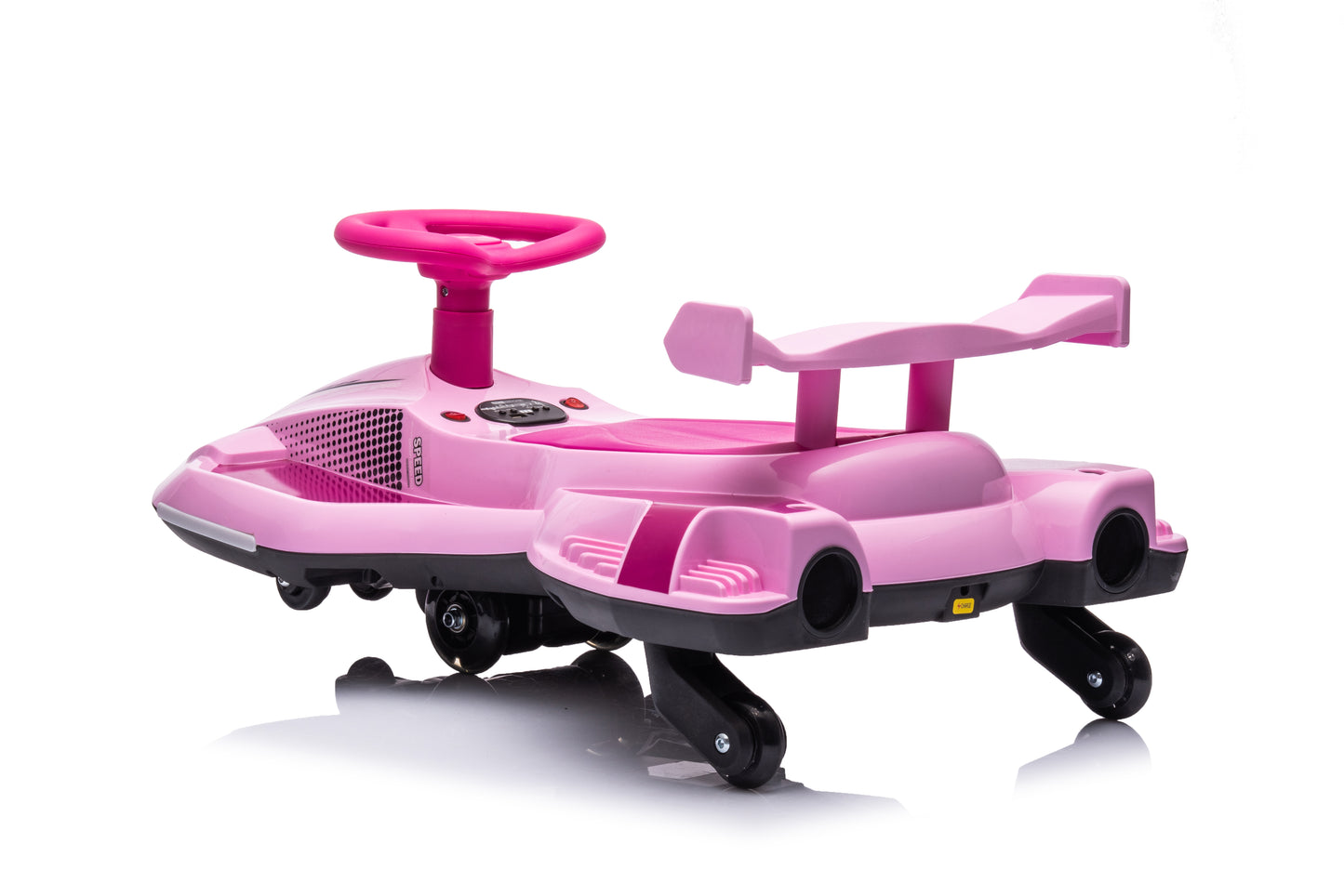 New 2 in 1 Electric 12v Wiggle Car Kids Ride On Toy 360° Drift Spin - Pink