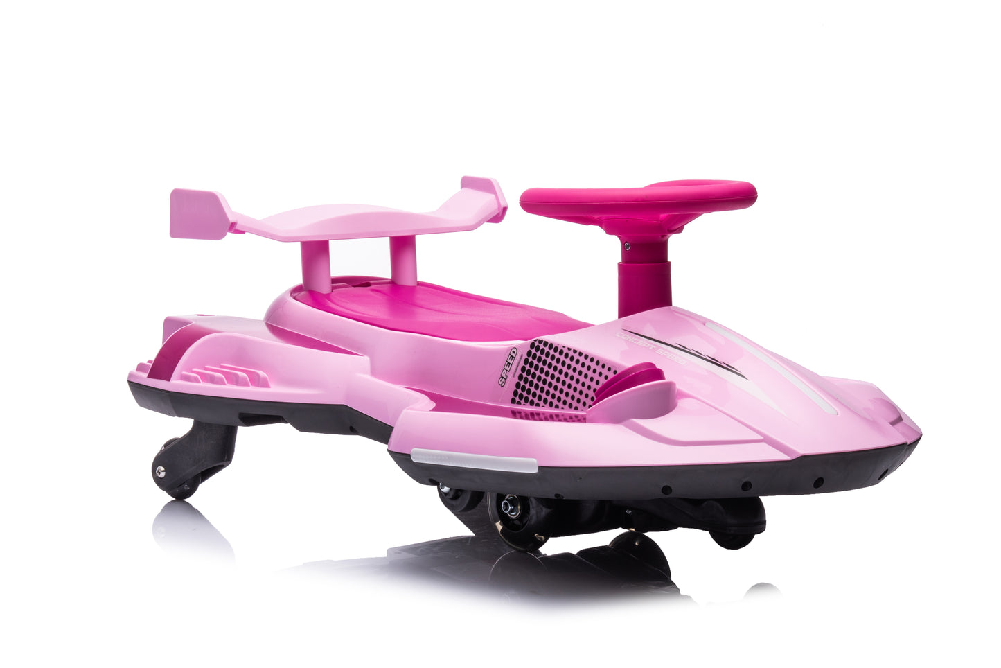 New 2 in 1 Electric 12v Wiggle Car Kids Ride On Toy 360° Drift Spin - Pink
