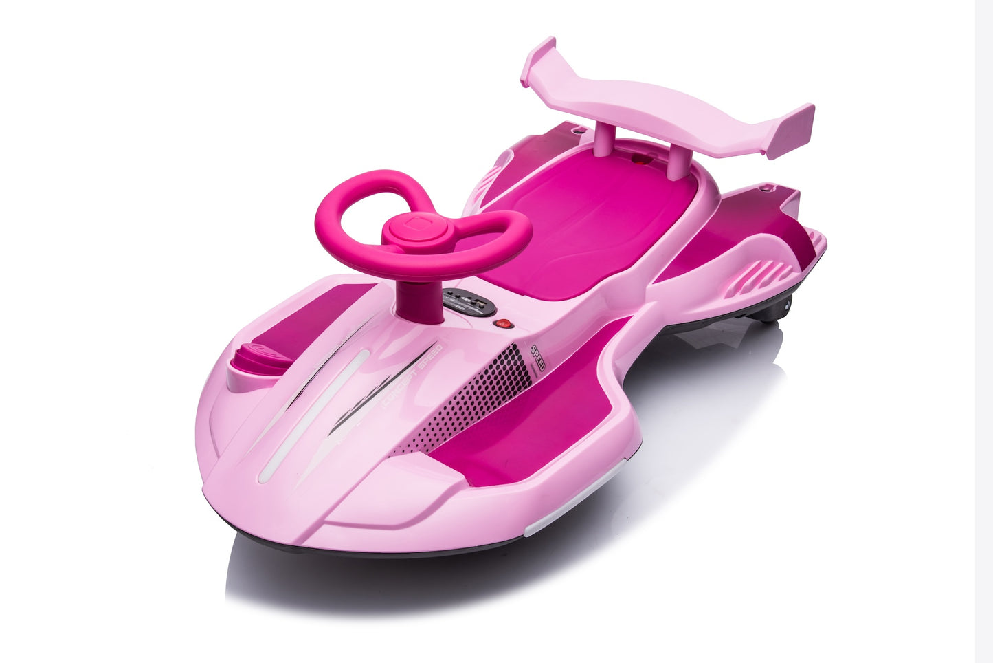 New 2 in 1 Electric 12v Wiggle Car Kids Ride On Toy 360° Drift Spin - Pink