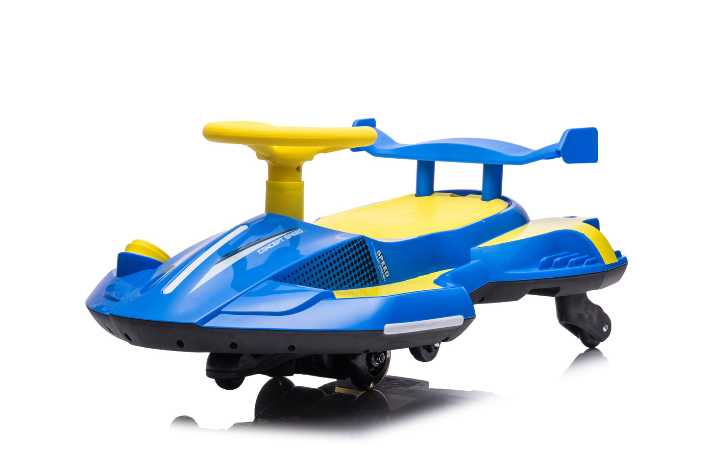 New 2 in 1 Electric 12v Wiggle Car Kids Ride On Toy 360° Drift Spin - Blue