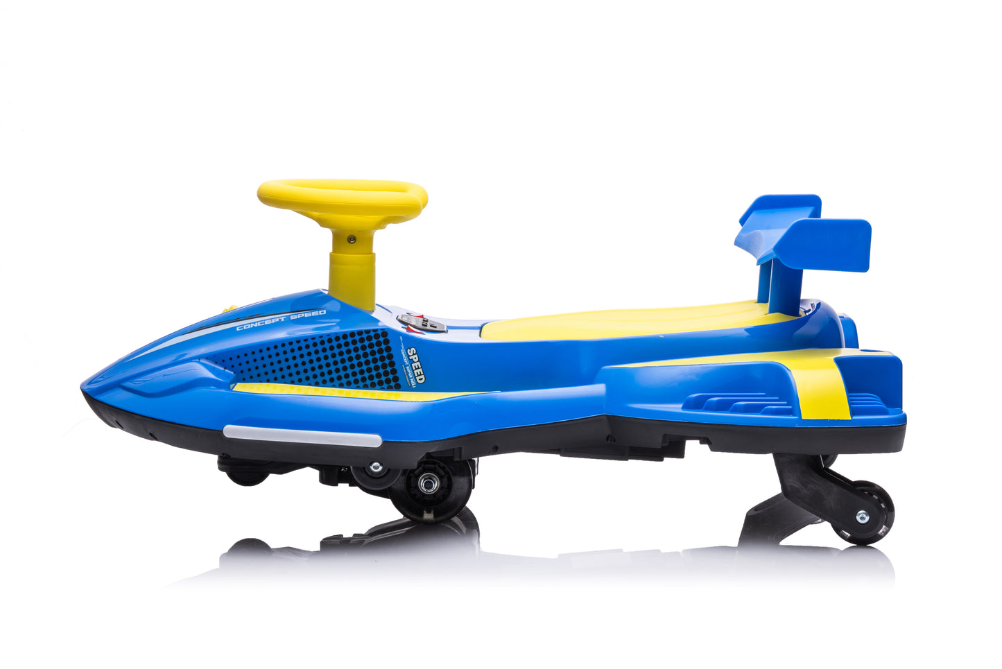 New 2 in 1 Electric 12v Wiggle Car Kids Ride On Toy 360° Drift Spin - Blue