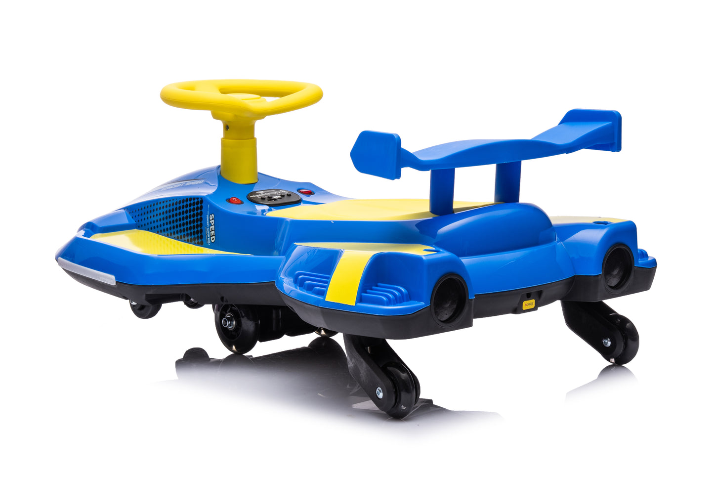 New 2 in 1 Electric 12v Wiggle Car Kids Ride On Toy 360° Drift Spin - Blue