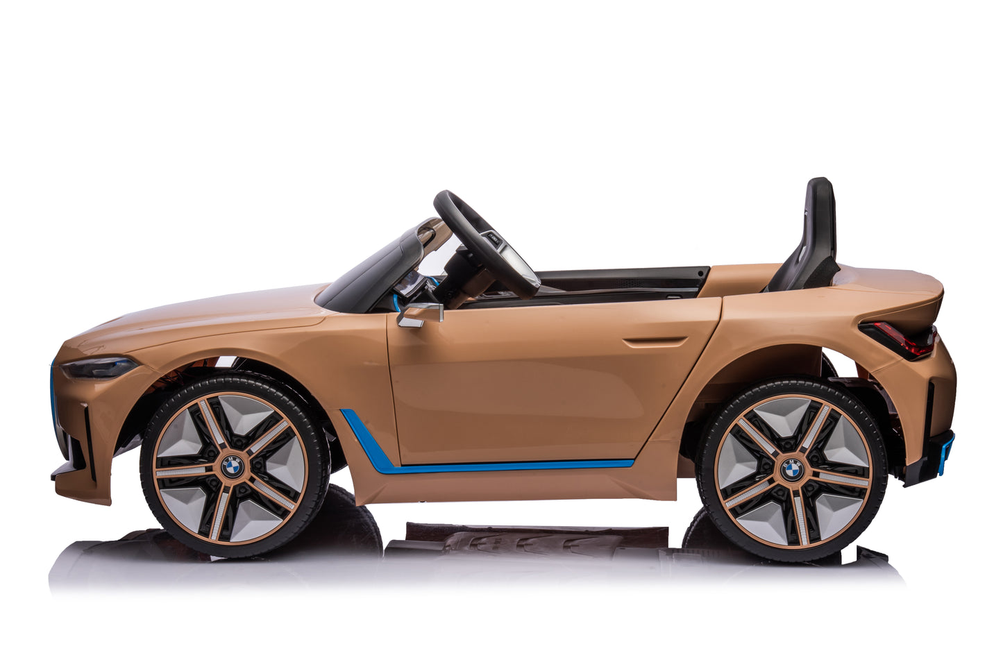 Licensed BMW i4 Electric 12V Kids Ride on Toy Car With Remote - Metallic Gold