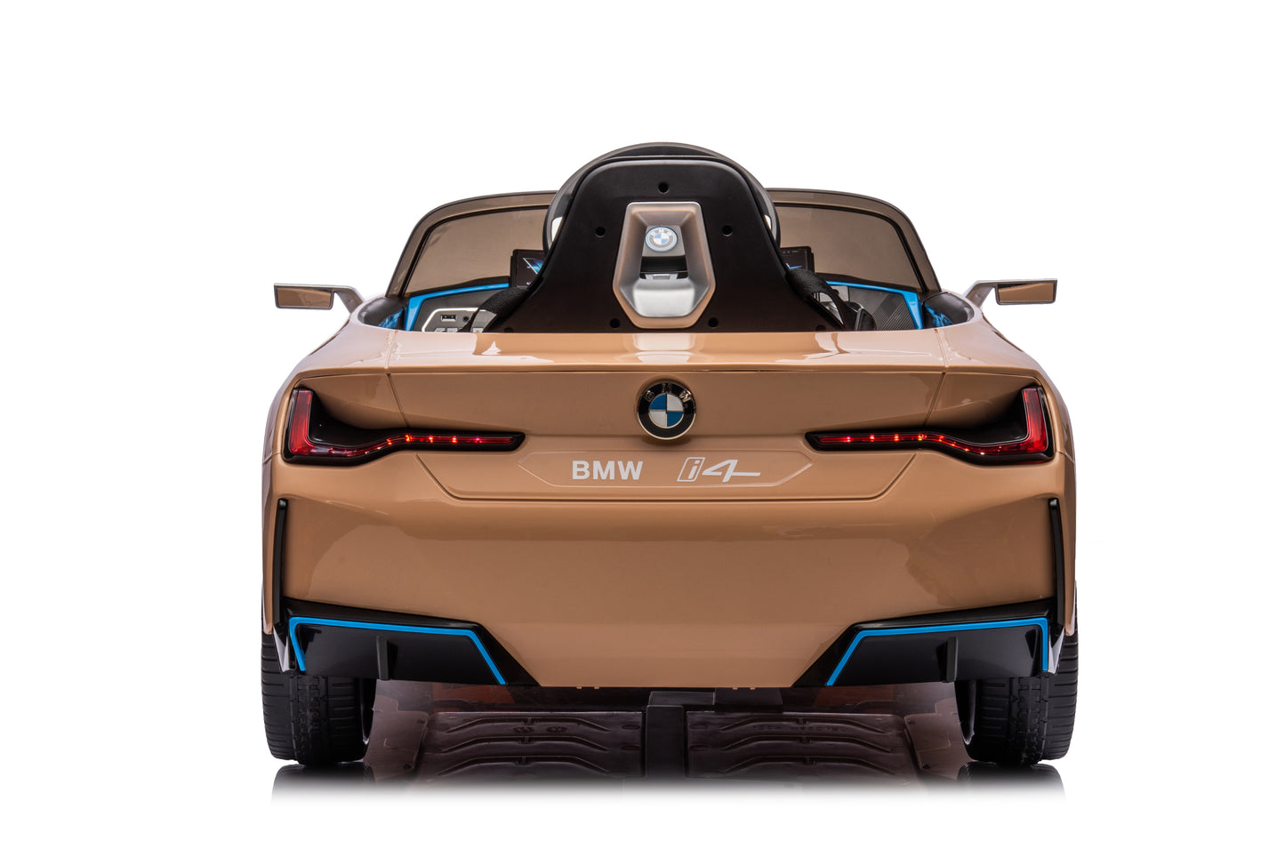 Licensed BMW i4 Electric 12V Kids Ride on Toy Car With Remote - Metallic Gold