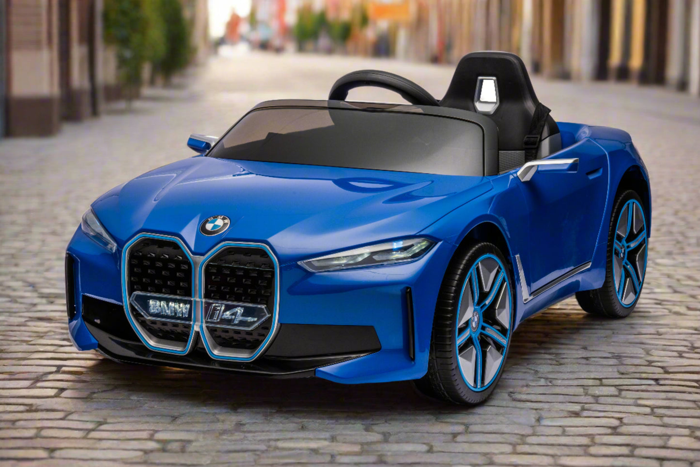 Licensed BMW i4 Electric 12V Kids Ride on Toy Car With Remote - Metallic Blue