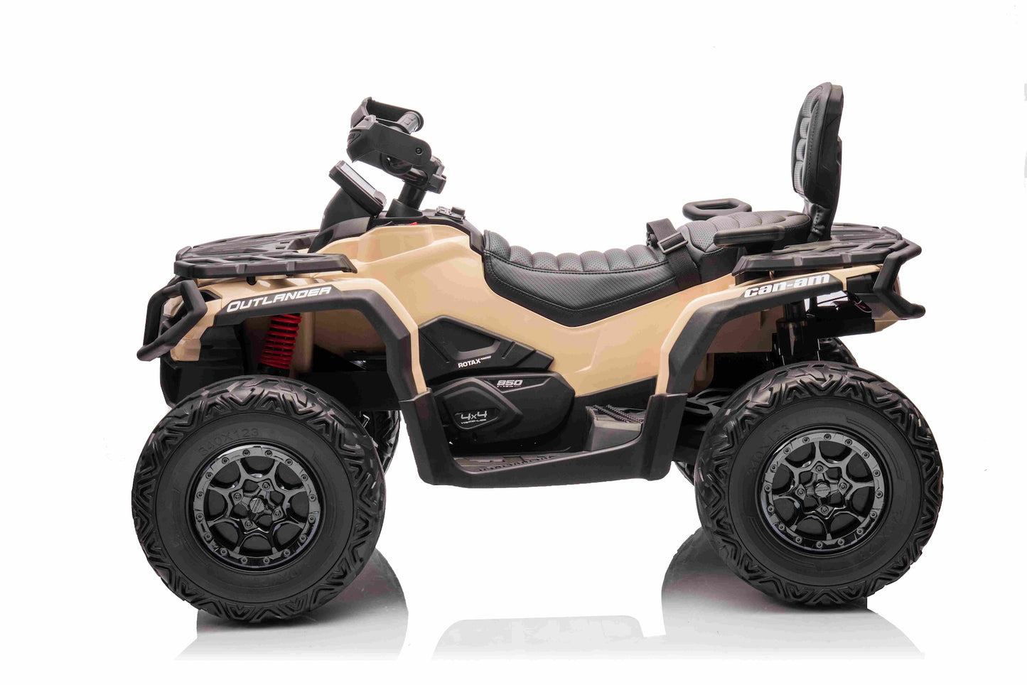 Licensed Cam Am 24V Electric Kids Ride on Outlander Two Seats Quad Bike - Khaki