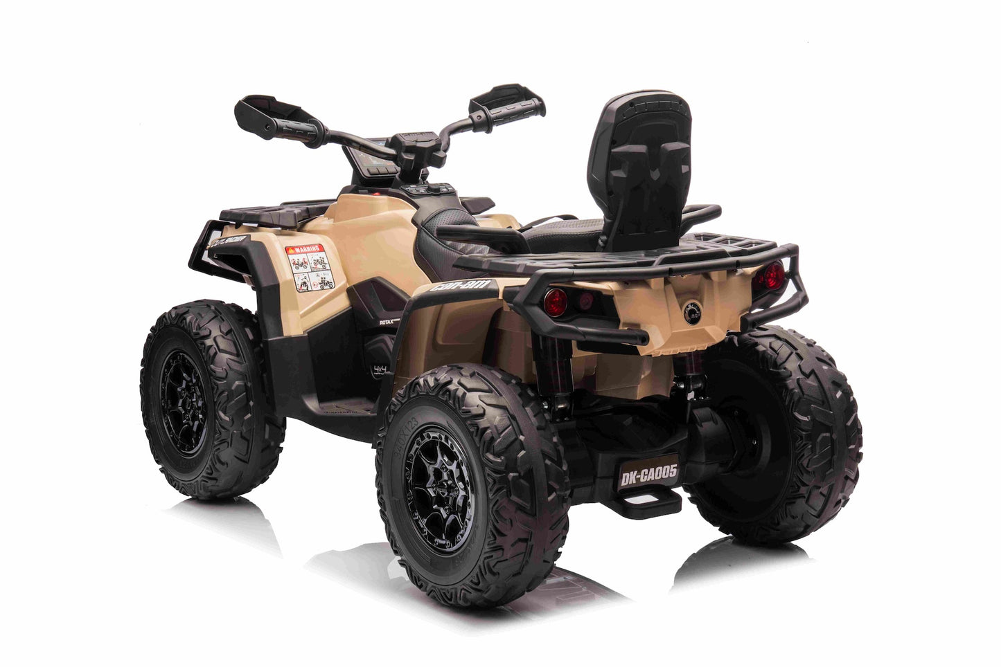 Licensed Cam Am 24V Electric Kids Ride on Outlander Two Seats Quad Bike - Khaki