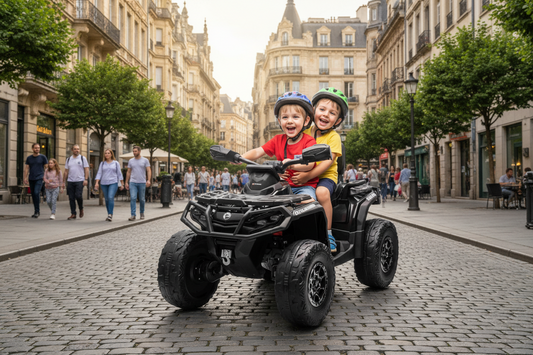 Licensed Cam Am 24V Electric Kids Ride on Outlander Two Seats Quad Bike in Black