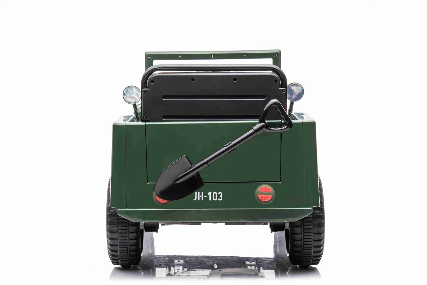 New 12v Kids Ride on Military Style Jeep with Remote in Army Green - Leather Seat EVA Wheels