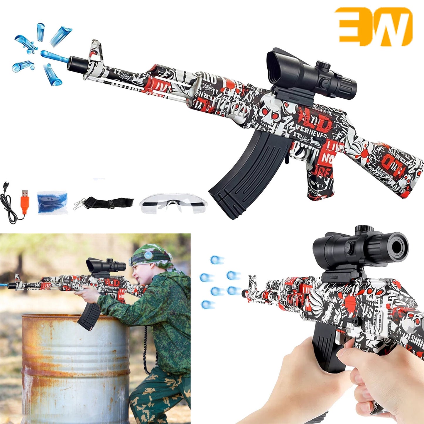 New Shooting Elite Electric Gel Ball Blaster Gel Water Bead Gun Toy