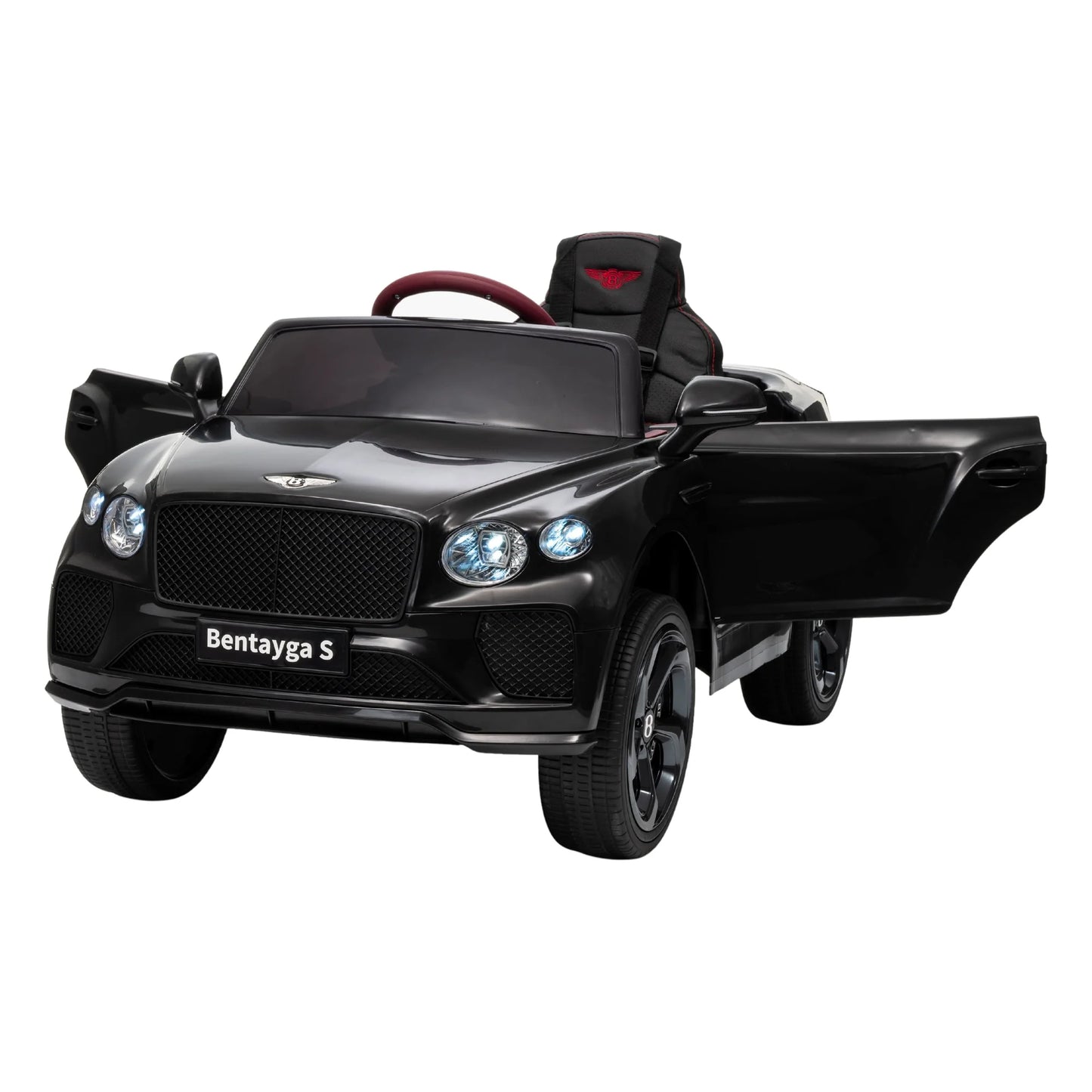 Bentley Bentayga Kids 12v Ride On Car with Remote in Black - Leather Seat & EVA Wheels