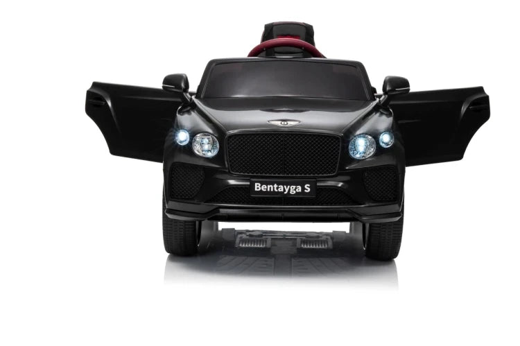 Bentley Bentayga Kids 12v Ride On Car with Remote in Black - Leather Seat & EVA Wheels