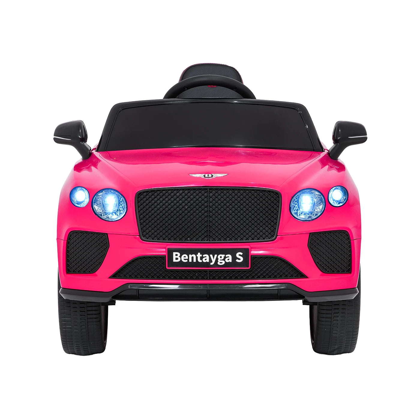 Bentley Bentayga S Kids 12v Ride On Car with Remote in Pink - Leather Seat & EVA Wheels