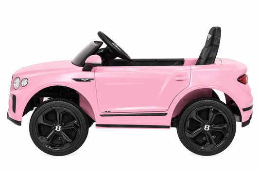 Bentley Bentayga S Kids 12v Ride On Car with Remote in Pink - Leather Seat & EVA Wheels