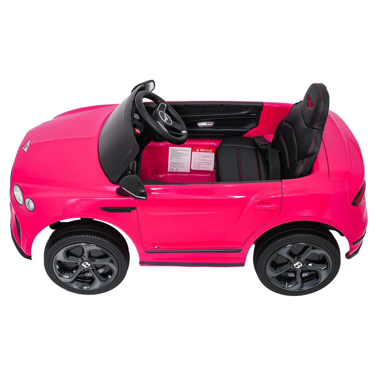 Bentley Bentayga S Kids 12v Ride On Car with Remote in Pink - Leather Seat & EVA Wheels