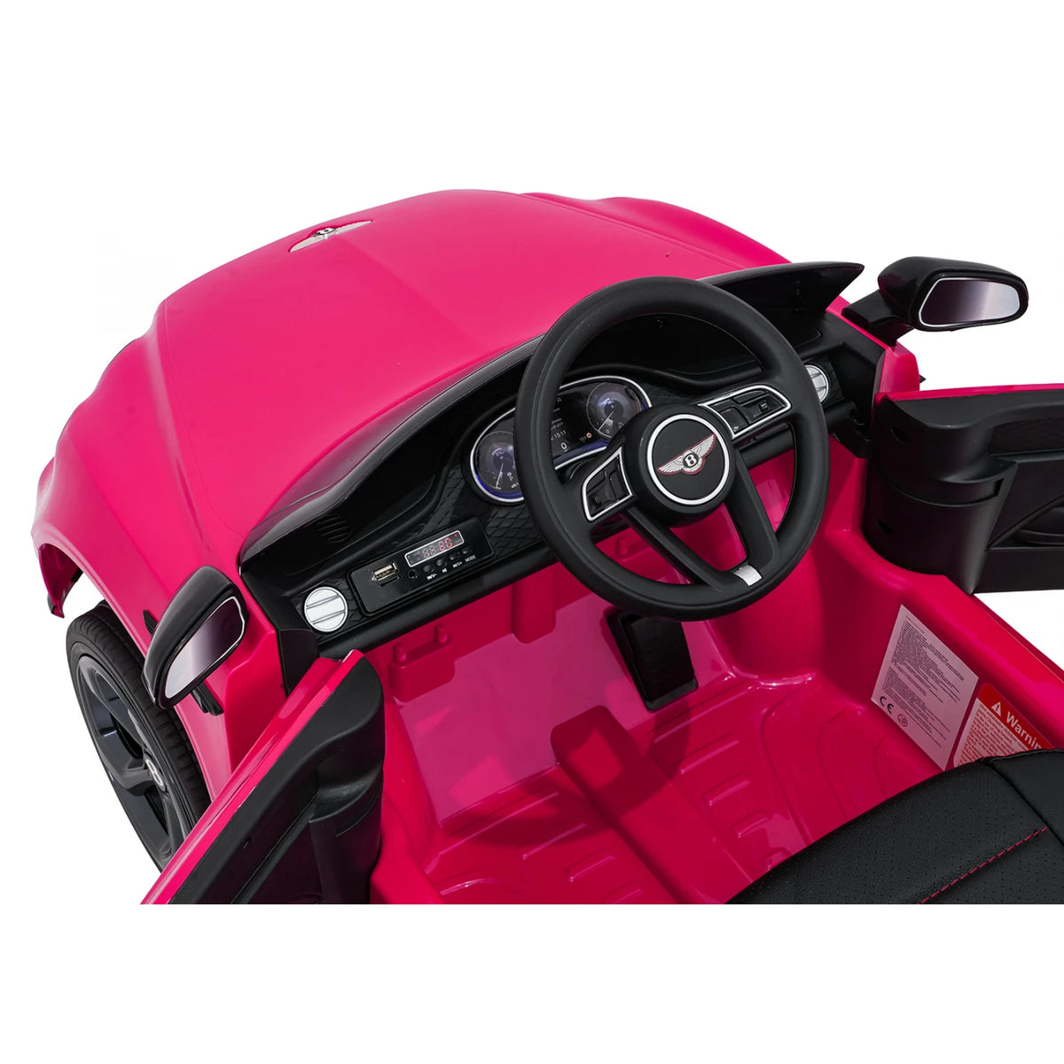 Bentley Bentayga S Kids 12v Ride On Car with Remote in Pink - Leather Seat & EVA Wheels