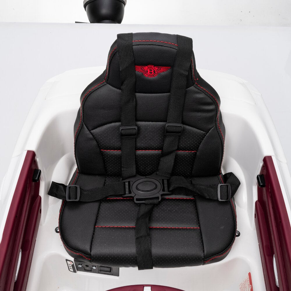 Bentley Bentayga Kids 12v Ride On Car with Remote in White - Leather Seat & EVA Wheels