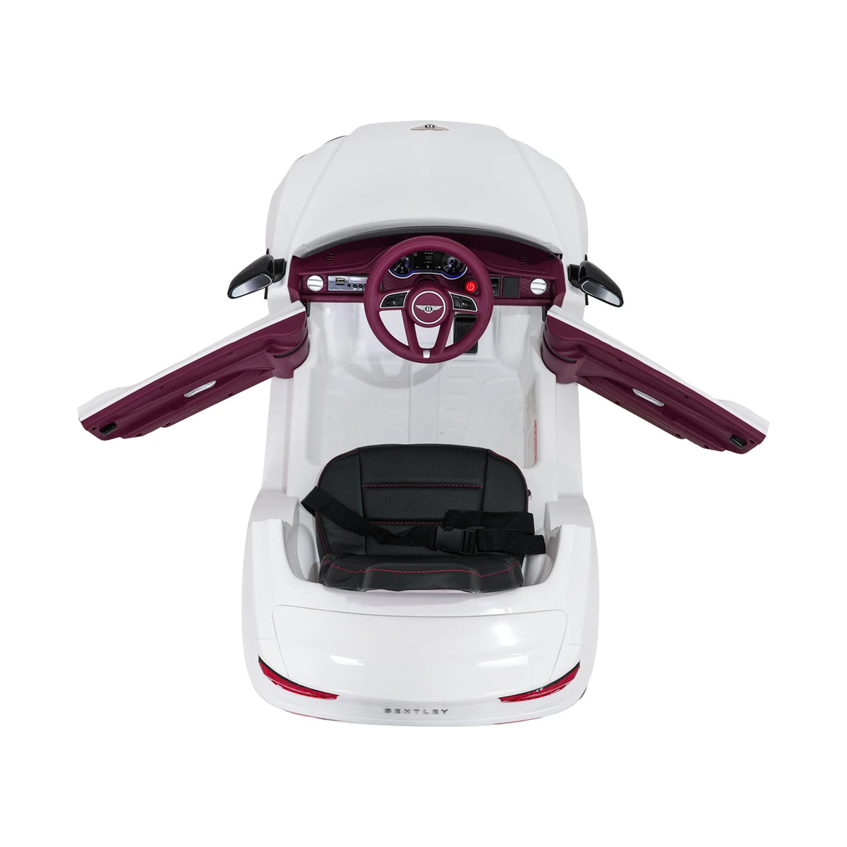 Bentley Bentayga Kids 12v Ride On Car with Remote in White - Leather Seat & EVA Wheels