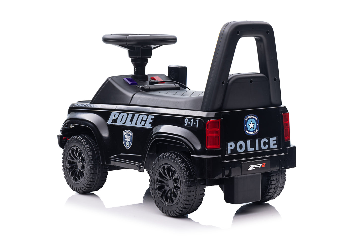 New Police Car Push Along Foot to Floor Ride on for Kids Black