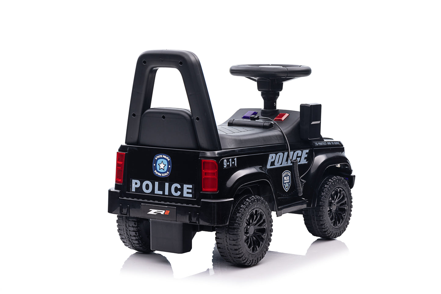 New Police Car Push Along Foot to Floor Ride on for Kids Black