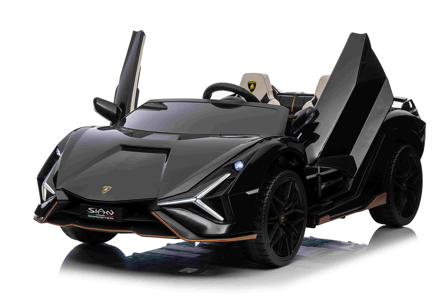 Lamborghini Sian XXL 2 Seater 24V Kids Ride on Car with Remote & Drift Mode - Metallic Black