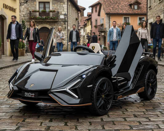 Lamborghini Sian XXL 2 Seater 24V Kids Ride on Car with Remote & Drift Mode - Metallic Black
