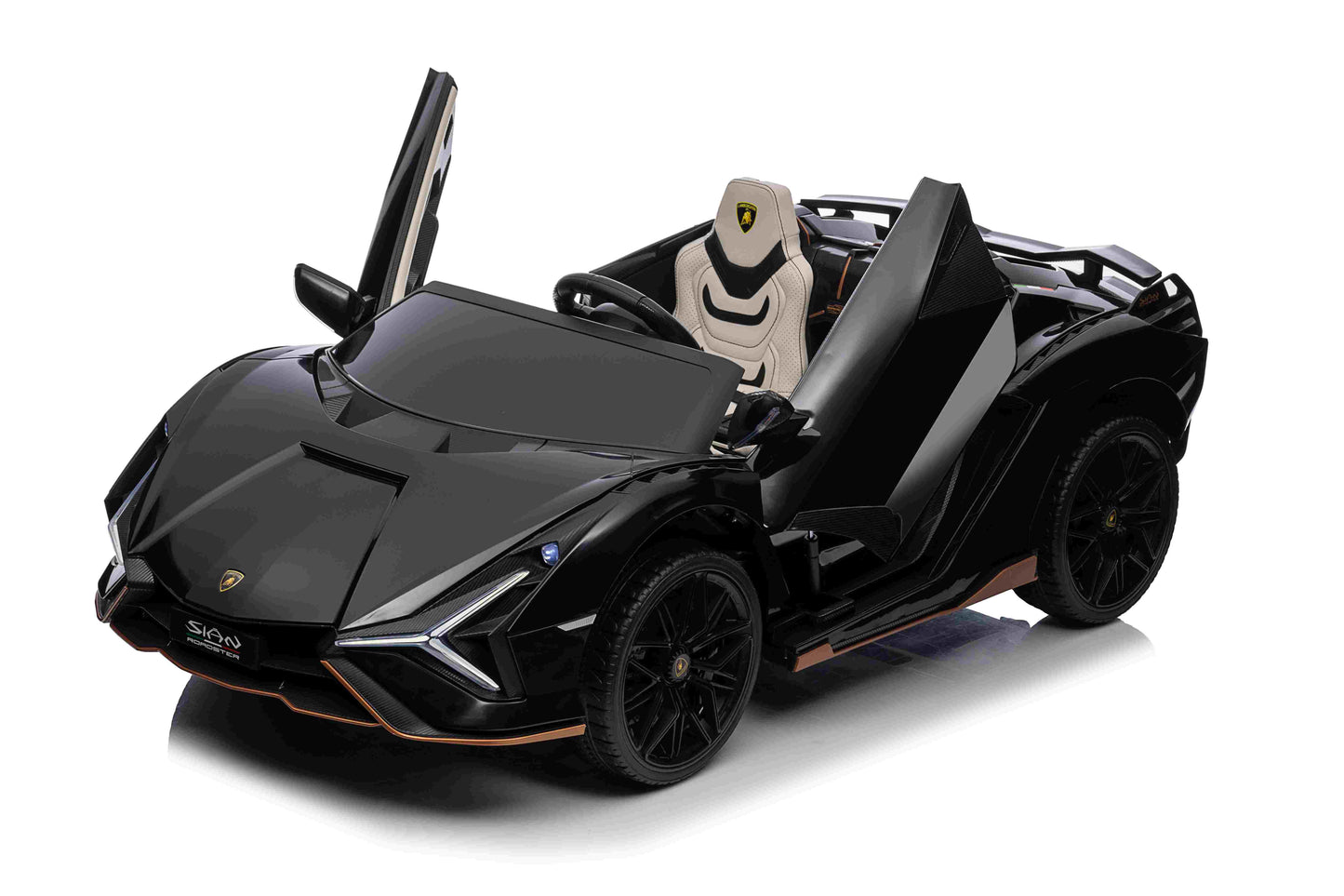 Lamborghini Sian XXL 2 Seater 24V Kids Ride on Car with Remote & Drift Mode - Metallic Black