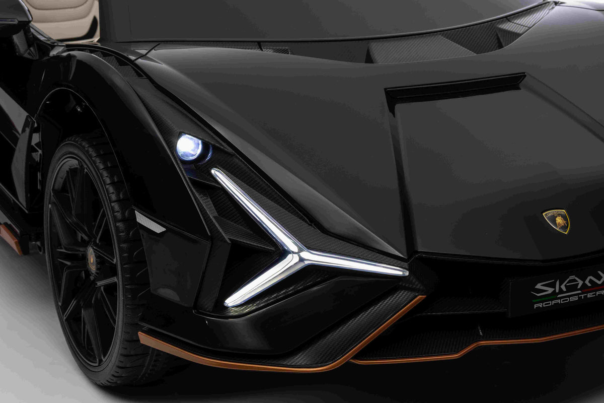 Lamborghini Sian XXL 2 Seater 24V Kids Ride on Car with Remote & Drift Mode - Metallic Black