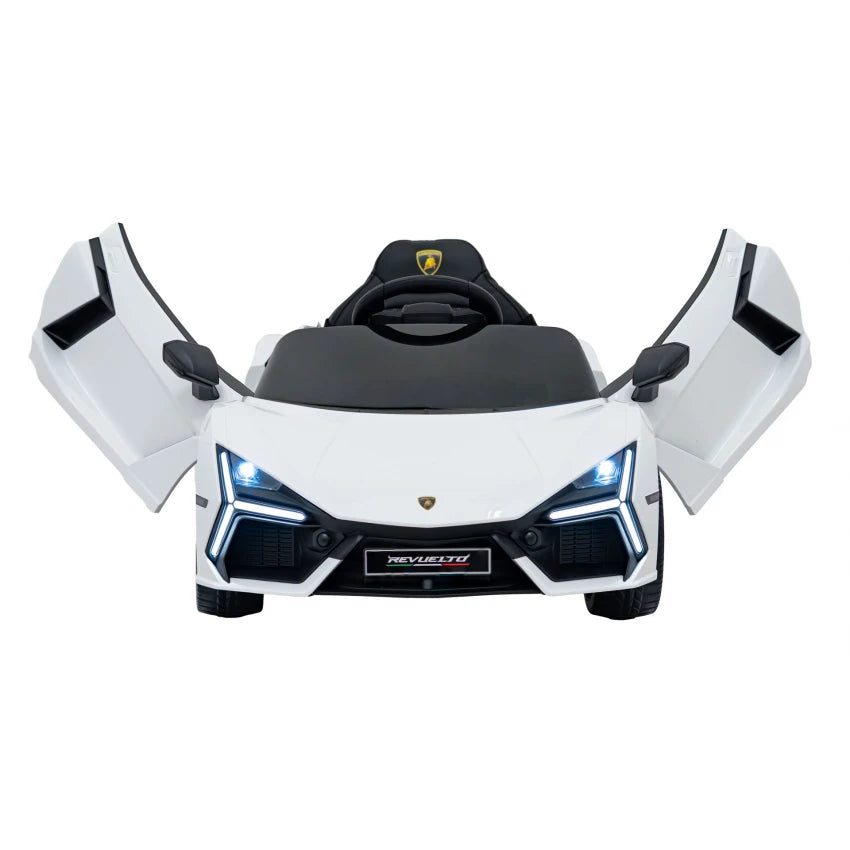 Licensed Lamborghini Revuelto 12V Kids Ride on Car With Remote Leather Seats EVA Wheels - White