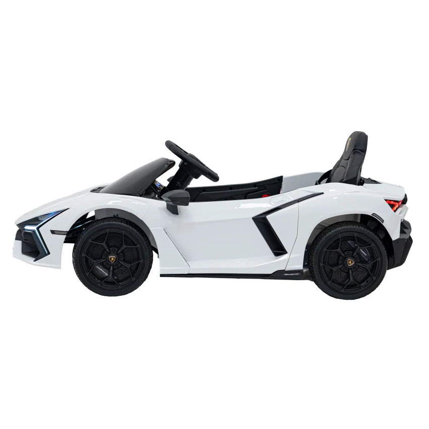 Licensed Lamborghini Revuelto 12V Kids Ride on Car With Remote Leather Seats EVA Wheels - White