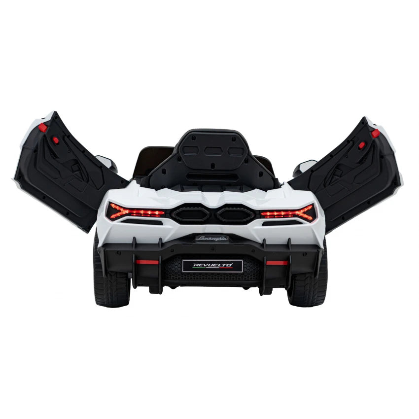 Licensed Lamborghini Revuelto 12V Kids Ride on Car With Remote Leather Seats EVA Wheels - White
