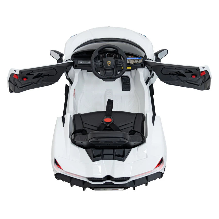 Licensed Lamborghini Revuelto 12V Kids Ride on Car With Remote Leather Seats EVA Wheels - White