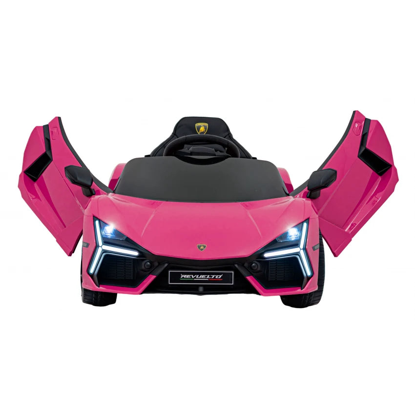 Lamborghini Revuelto 12V Kids Ride on Car With Remote Leather Seats EVA Wheels - Pink