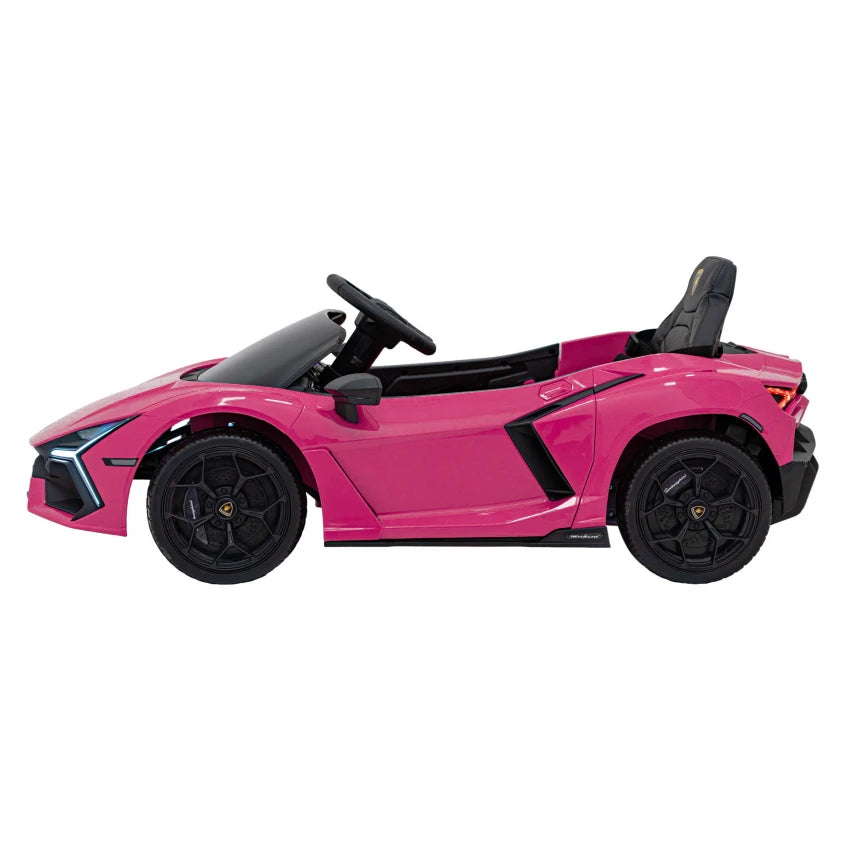 Lamborghini Revuelto 12V Kids Ride on Car With Remote Leather Seats EVA Wheels - Pink