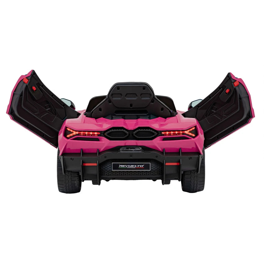 Lamborghini Revuelto 12V Kids Ride on Car With Remote Leather Seats EVA Wheels - Pink