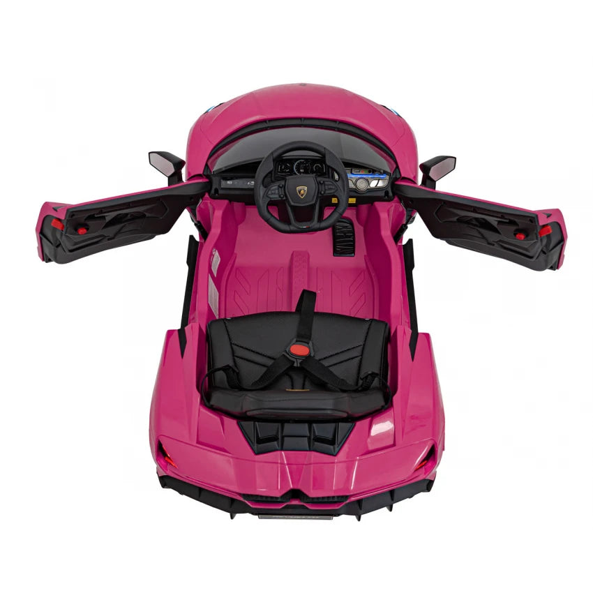 Lamborghini Revuelto 12V Kids Ride on Car With Remote Leather Seats EVA Wheels - Pink