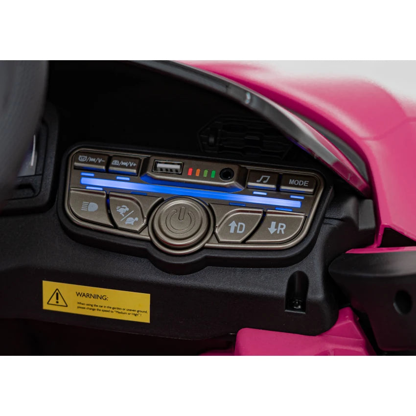 Lamborghini Revuelto 12V Kids Ride on Car With Remote Leather Seats EVA Wheels - Pink