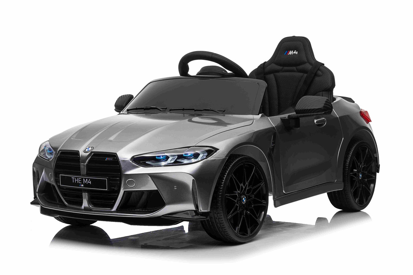 Licensed BMW THE M4 12V Kids Ride on Electric Car With Remote - Metallic Silver