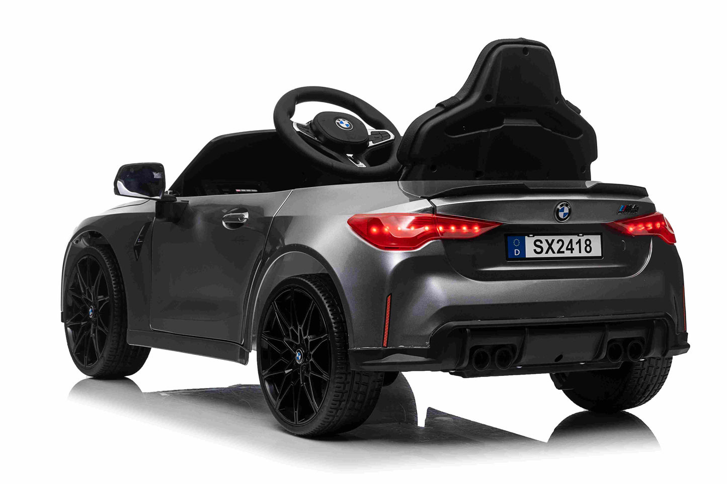 Licensed BMW THE M4 12V Kids Ride on Electric Car With Remote - Metallic Silver