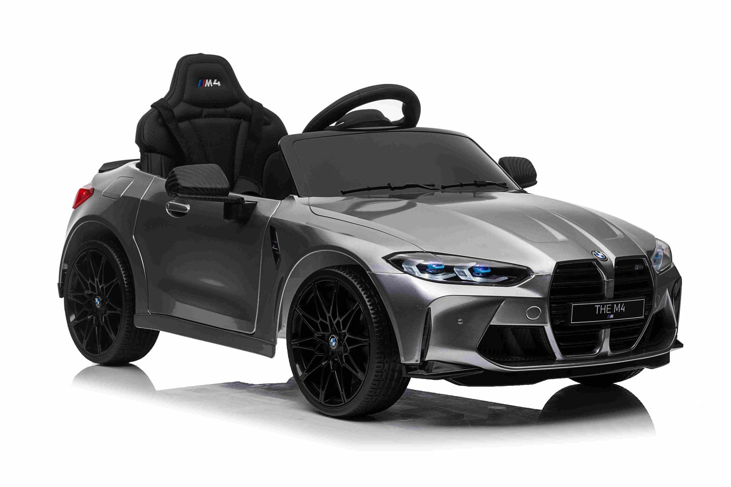 Licensed BMW THE M4 12V Kids Ride on Electric Car With Remote - Metallic Silver