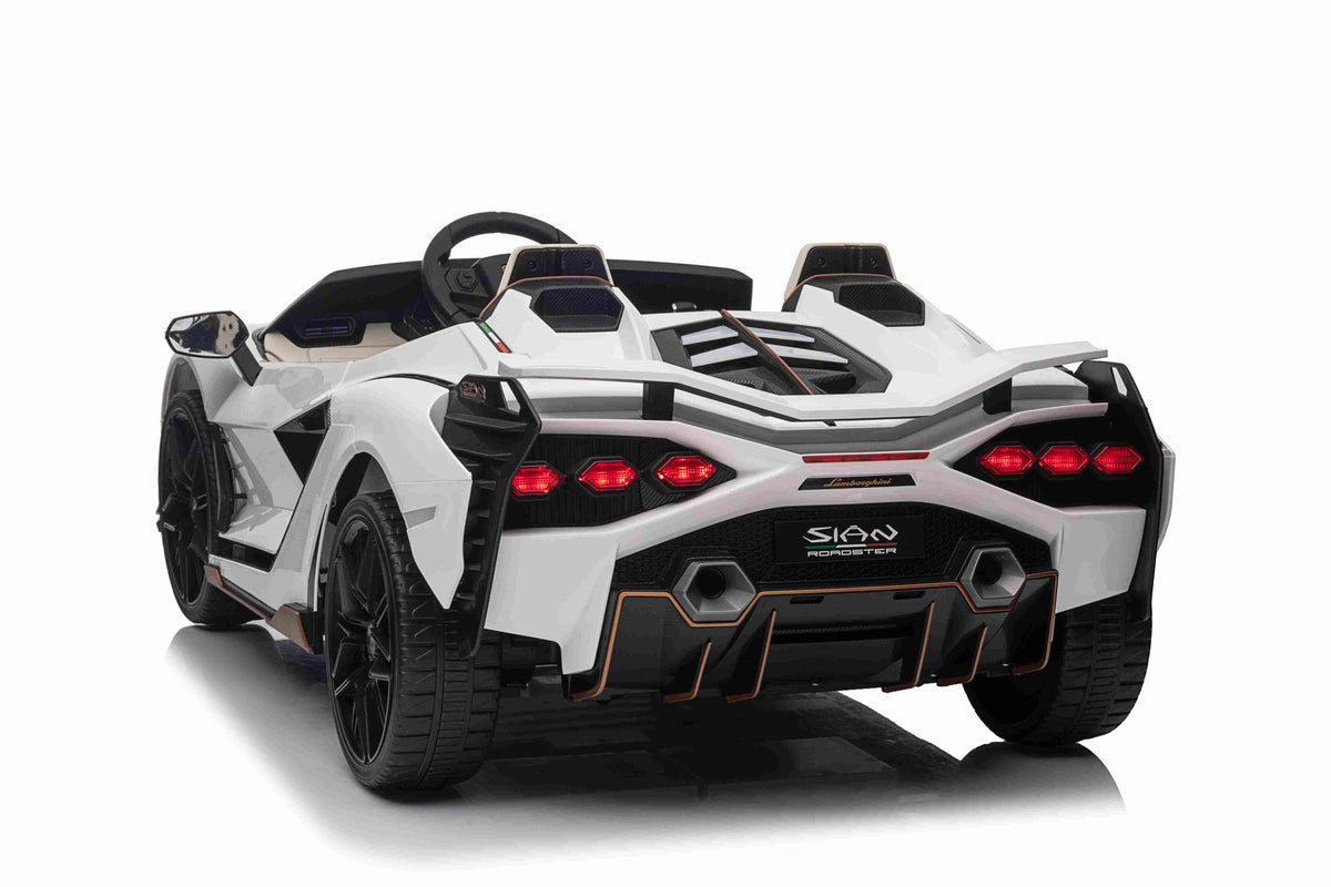 Lamborghini Sian XXL 2 Seater 24V Kids Ride on Car with Remote & Drift Mode - White